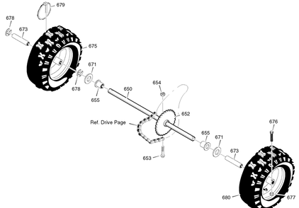 Wheels Diagram and Parts List for 626750X16B 2004 Briggs and Stratton Snow Blower